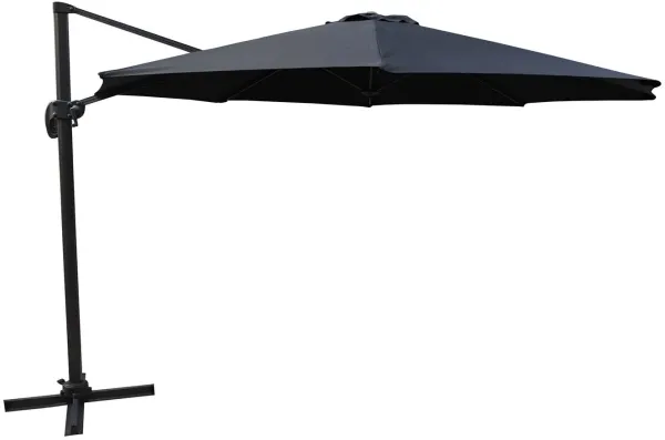 VENTURE DESIGN Leeds Sonnenschirm mit Neigung, 3,5 m - schwarzer Stoff und Aluminium