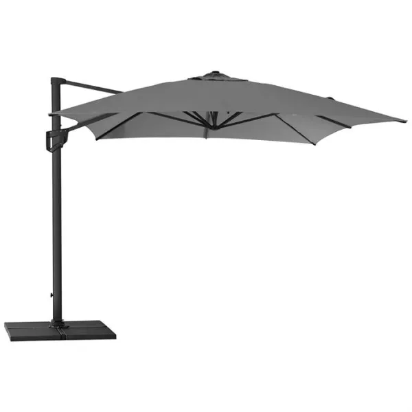 Cane-Line Hyde Luxe Sonnenschirm inkl. Sockel - 3x4 m - Aluminium mit anthrazitfarbener Bespannung