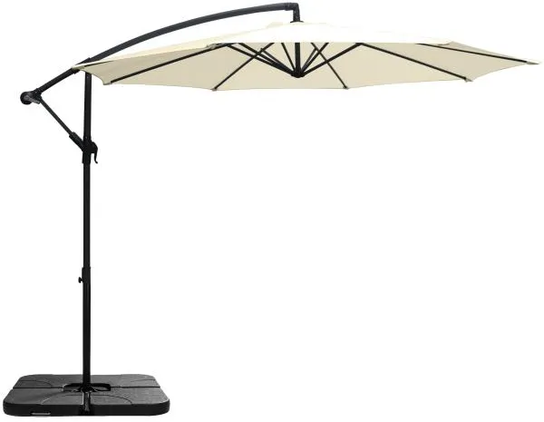 Hängender Sonnenschirm beige 3m